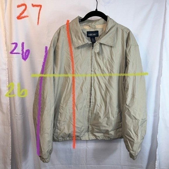 Cherokee Jacket Harrington Windbreaker Lining Long Sleeve Full Zip Collared Top - Picture 4 of 11